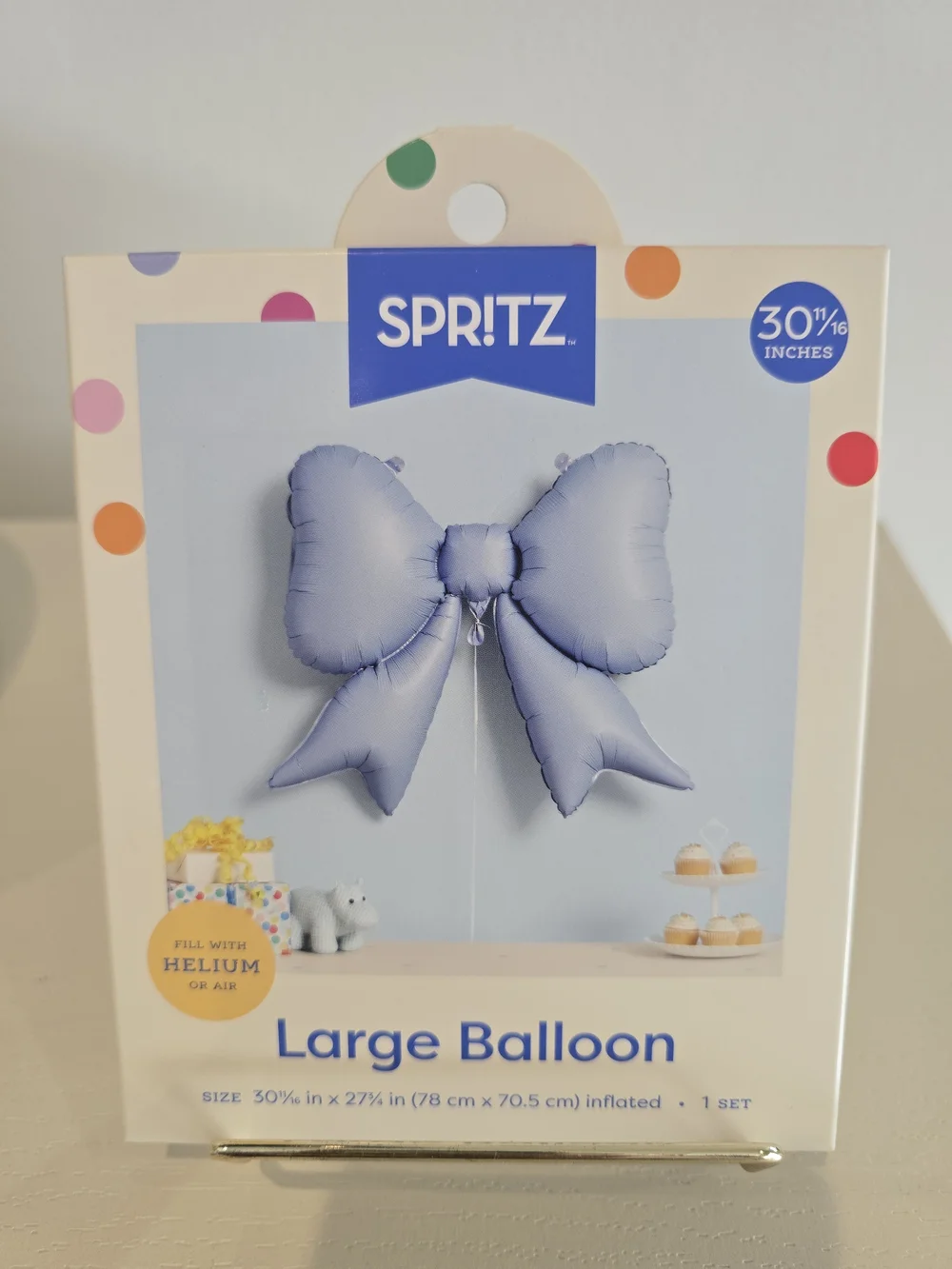 Large Light Blue Bow Foil Balloon- Spritz